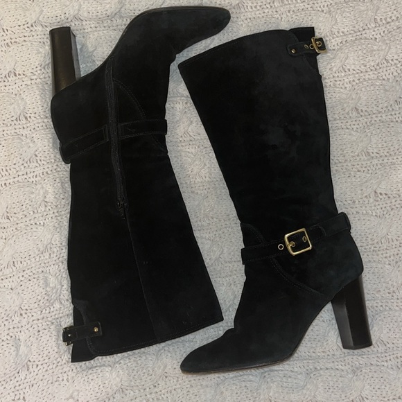 Coach Shoes - Coach Suede & Leather Robynn Tall Black Boots Size: 10